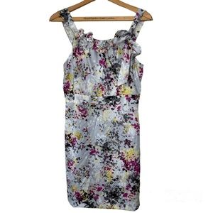 Ann Taylor Loft floral, watercolor sleeveless sheath dress. Women’s 6